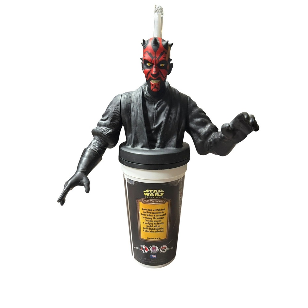 Star Wars Episode I Darth Maul Cup & Topper w Straw 1999 KFC Taco Bell Pizza Hut